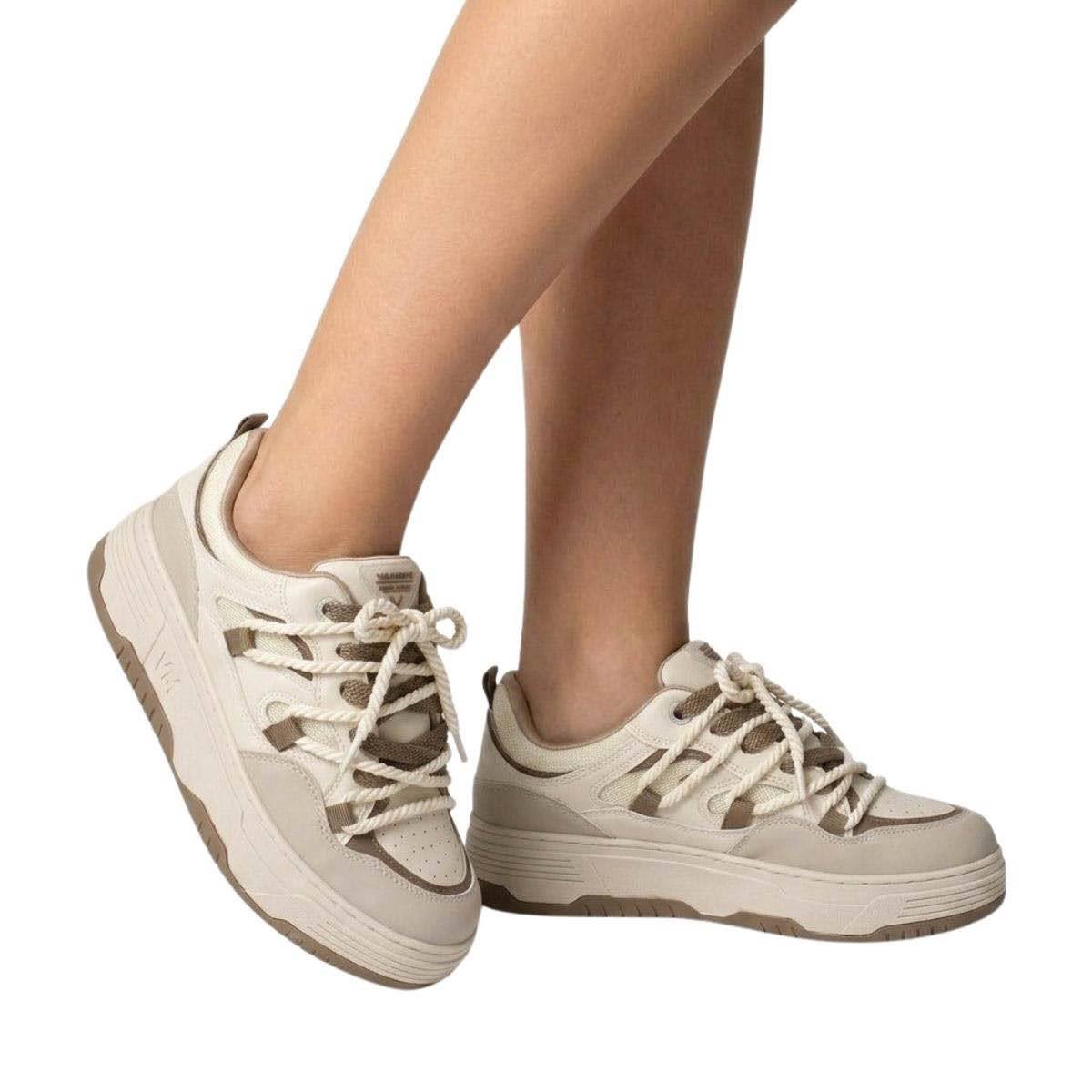 Tênis Via Marte Feminino 225009 Bege Branco 2