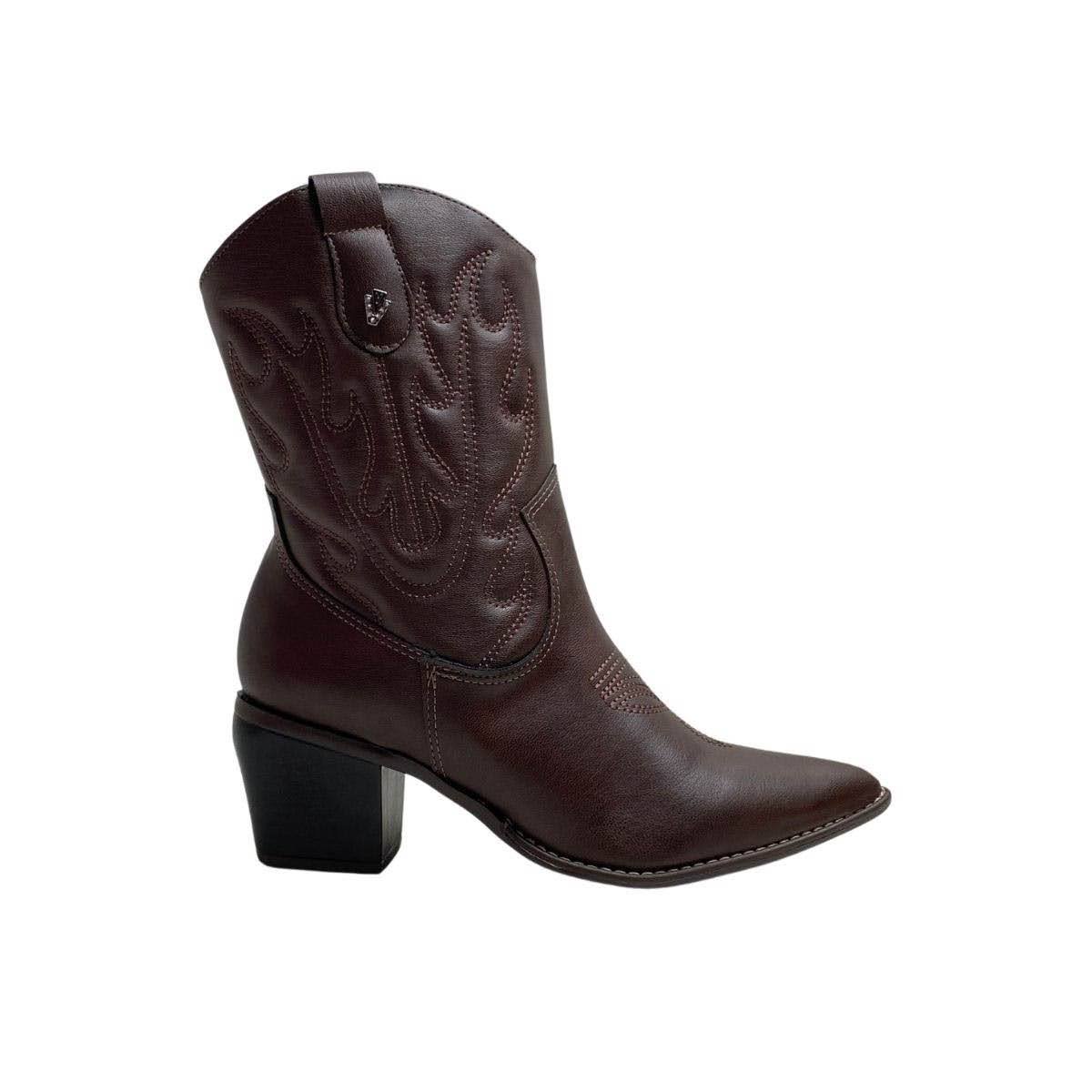 Bota Via Marte Feminina 054014 Marrom Escuro