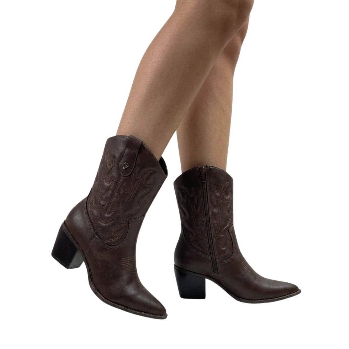 Bota Via Marte Feminina 054014 Marrom Escuro Marrom 2