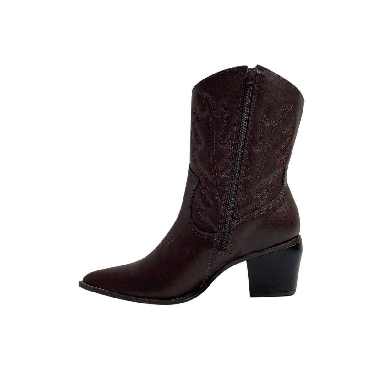 Bota Via Marte Feminina 054014 Marrom Escuro Marrom 3