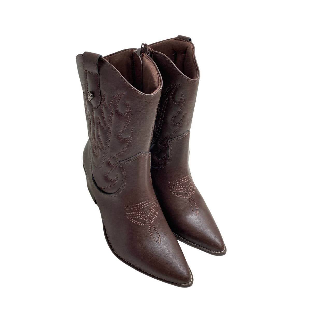 Bota Via Marte Feminina 054014 Marrom Escuro Marrom 4