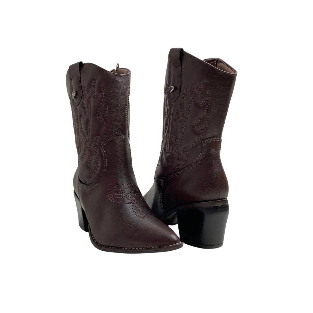 Bota Via Marte Feminina 054014 Marrom Escuro Marrom 5