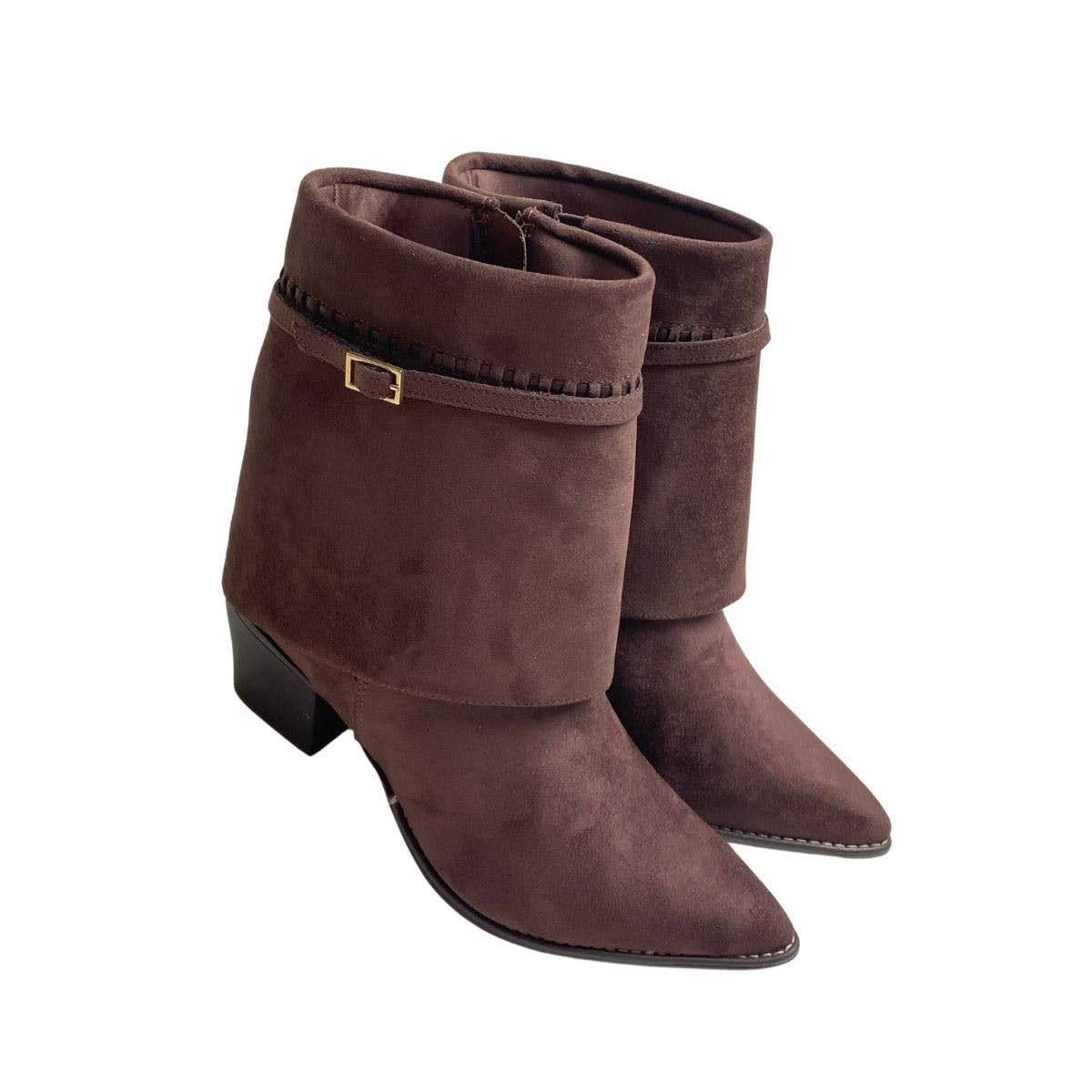 Bota Via Marte Feminina 054017 Marrom Escuro Marrom 4