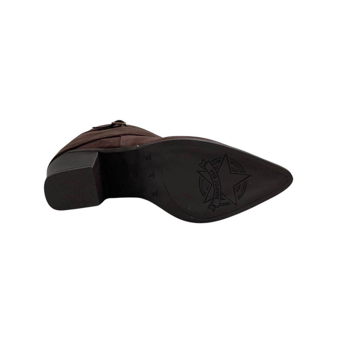 Bota Via Marte Feminina 054017 Marrom Escuro Marrom 6