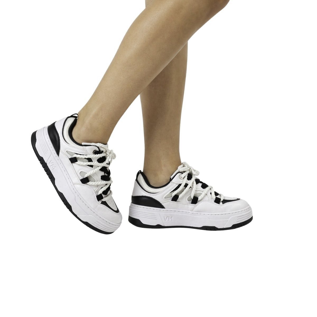 Tênis Via Marte Feminino 225009 Branco Branco/Preto 2
