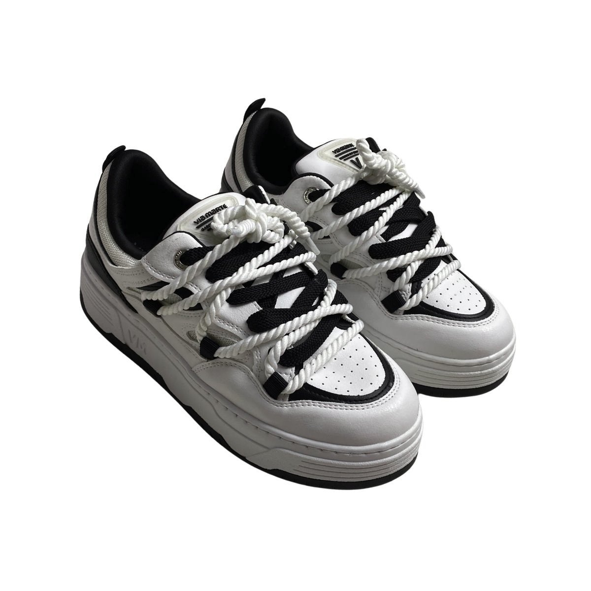 Tênis Via Marte Feminino 225009 Branco Branco/Preto 4
