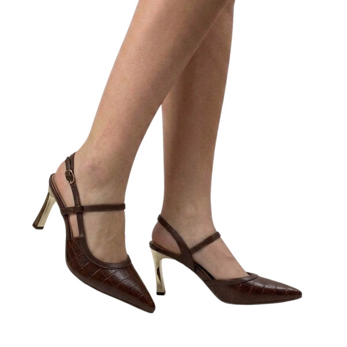 Scarpin Bebecê Feminino T9442221 Marrom Escuro Marrom 2