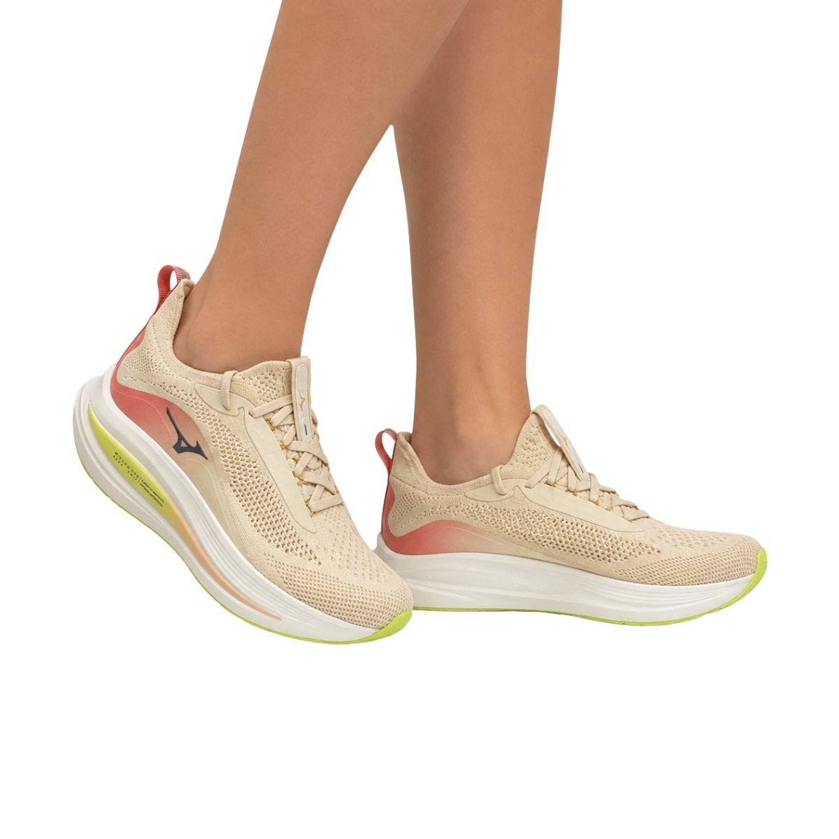 Tênis Neo Aura Knit Mizuno Feminino 101114114F Creme Bege 2