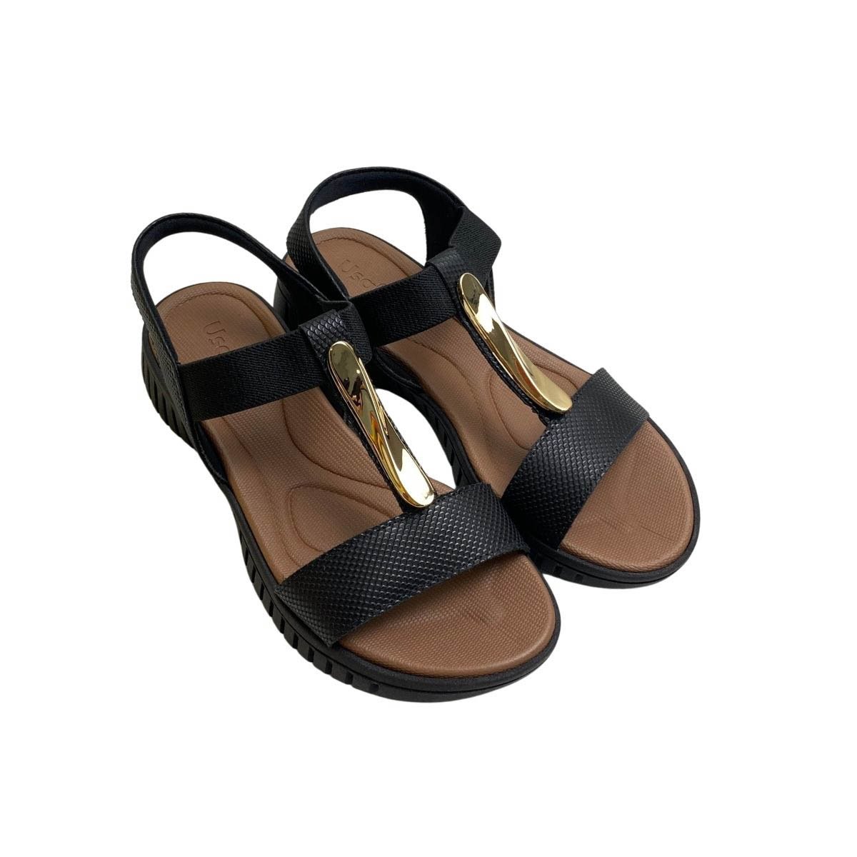 Sandália Usaflex Feminina UD11002 Preta Preto 4