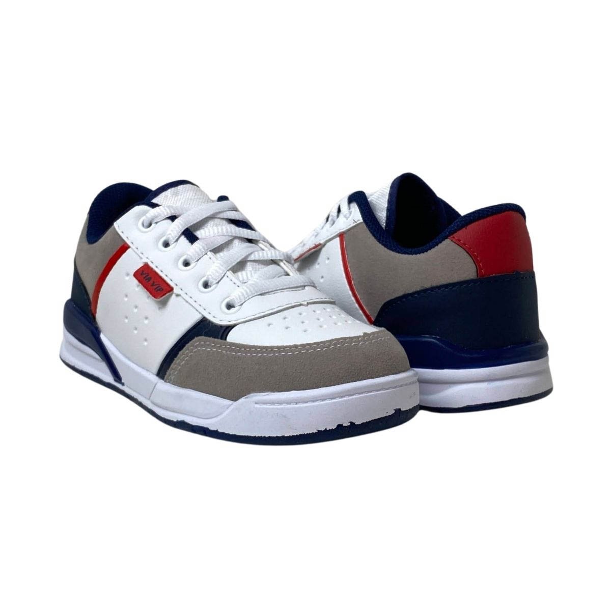 Tênis Via Vip Infantil Menino VV4009 Marinho/Vermelho Multicores 5