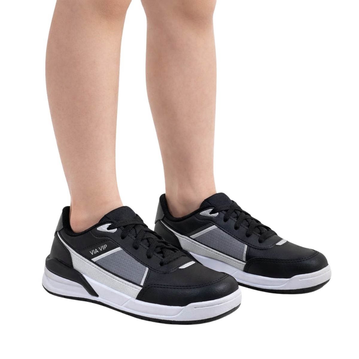 Tênis Via Vip Infantil Menino VV4029 Preto Preto 2