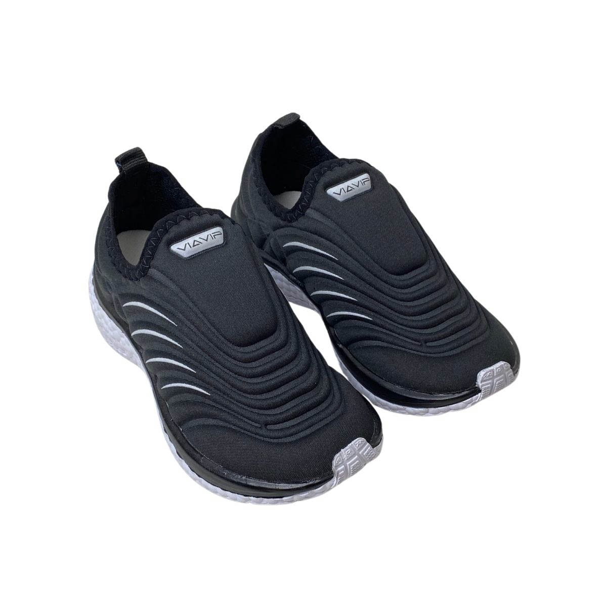 Tênis Via Vip Infantil Menino VV9533 Preto/Branco Preto 4