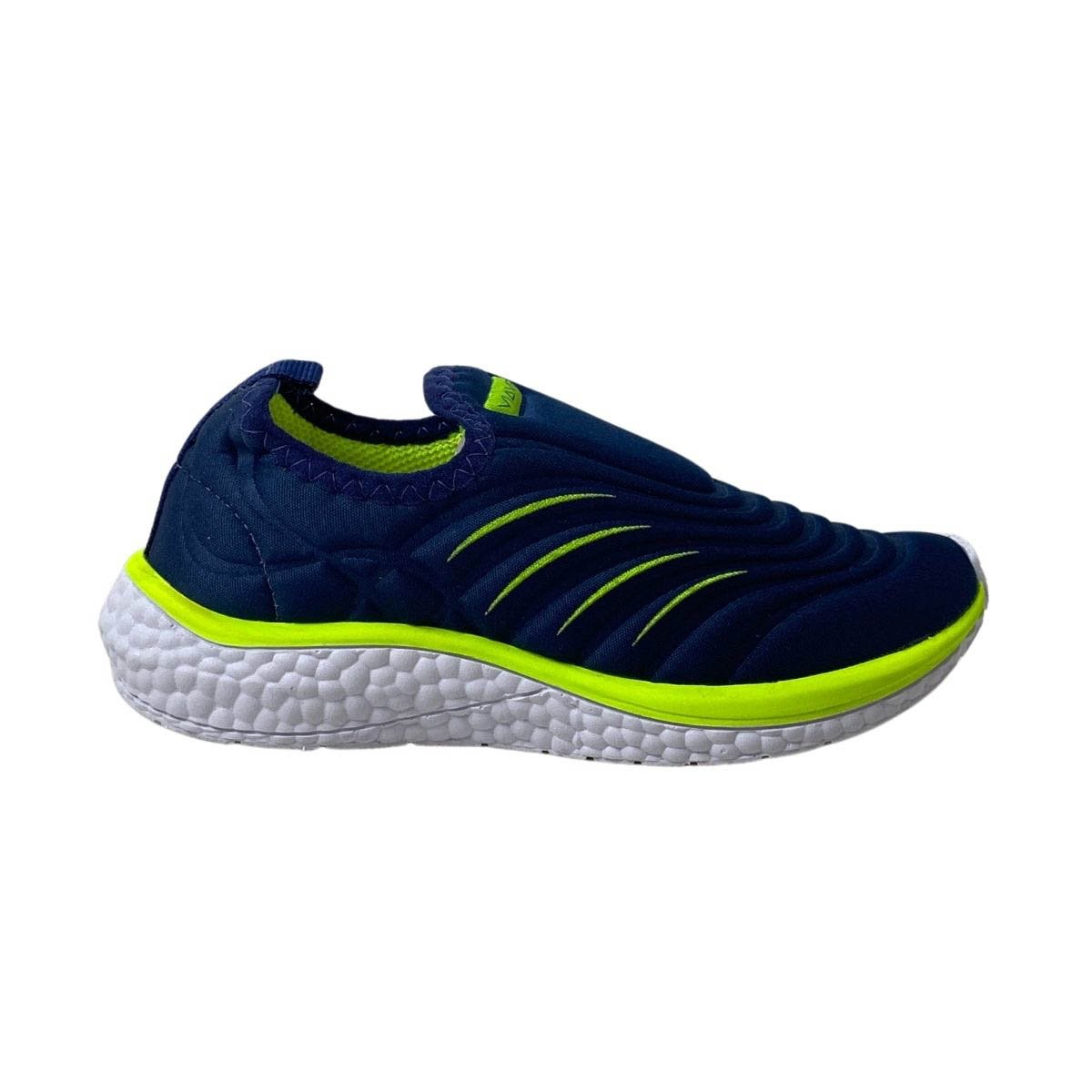 Tênis Via Vip Infantil Menino VV9533 Marinho/Verde Limão