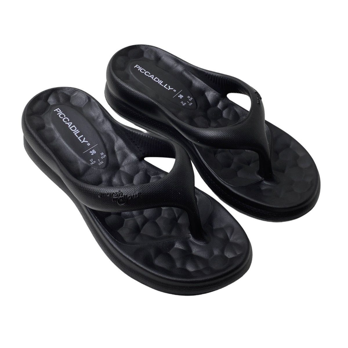 Chinelo Marshmallow Piccadilly Feminino C224003 Preto Preto 4