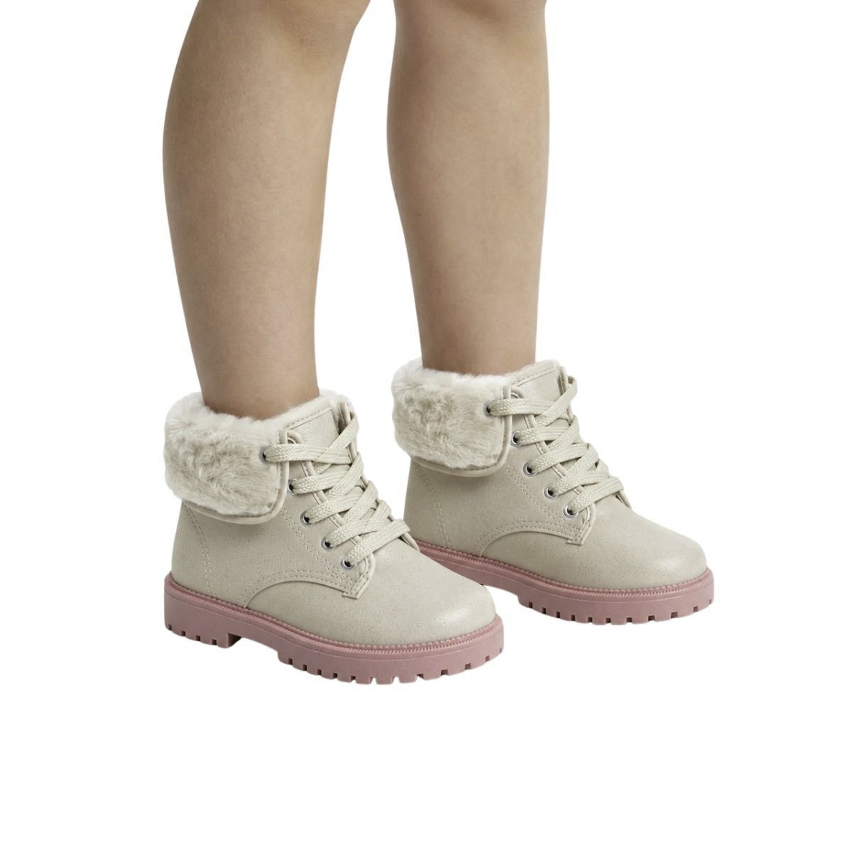 Coturno Molekinha Infantil Menina 2126524 Creme Creme 2
