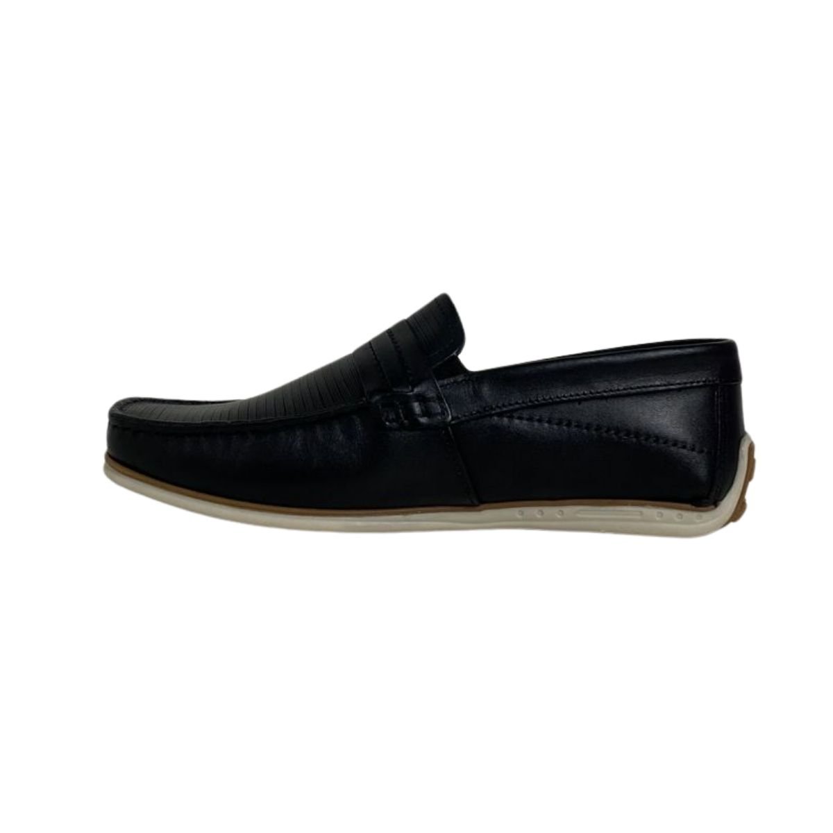 Mocassim Couro Pegada Masculina 142009 Preto Preto 3