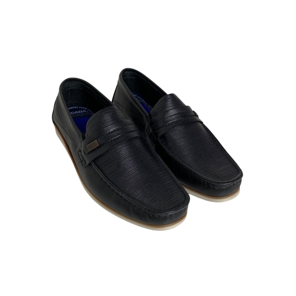 Mocassim Couro Pegada Masculina 142009 Preto Preto 4