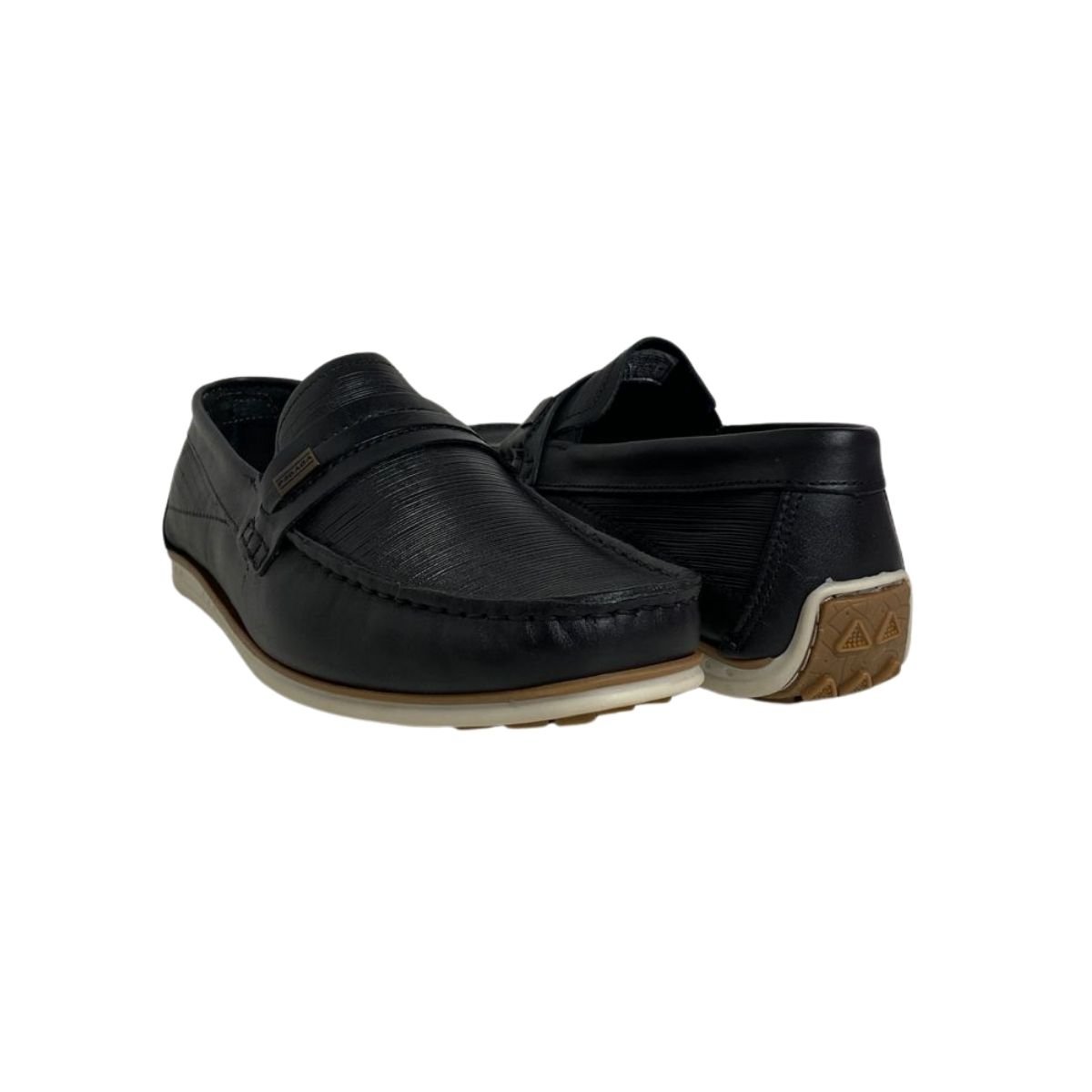 Mocassim Couro Pegada Masculina 142009 Preto Preto 5
