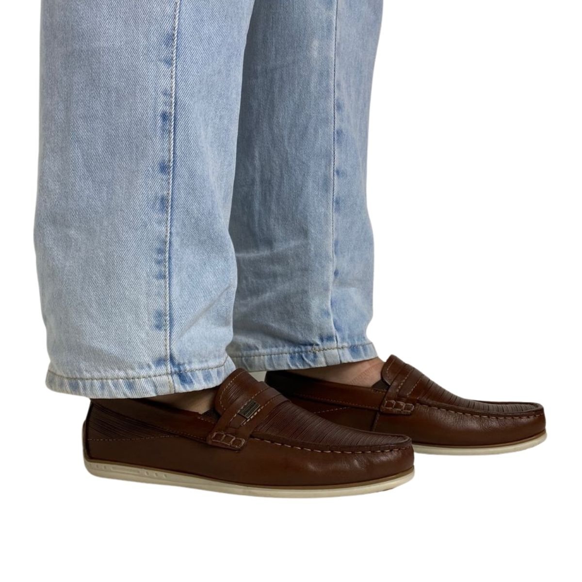 Mocassim Couro Pegada Masculina 142009 Marrom Marrom 2