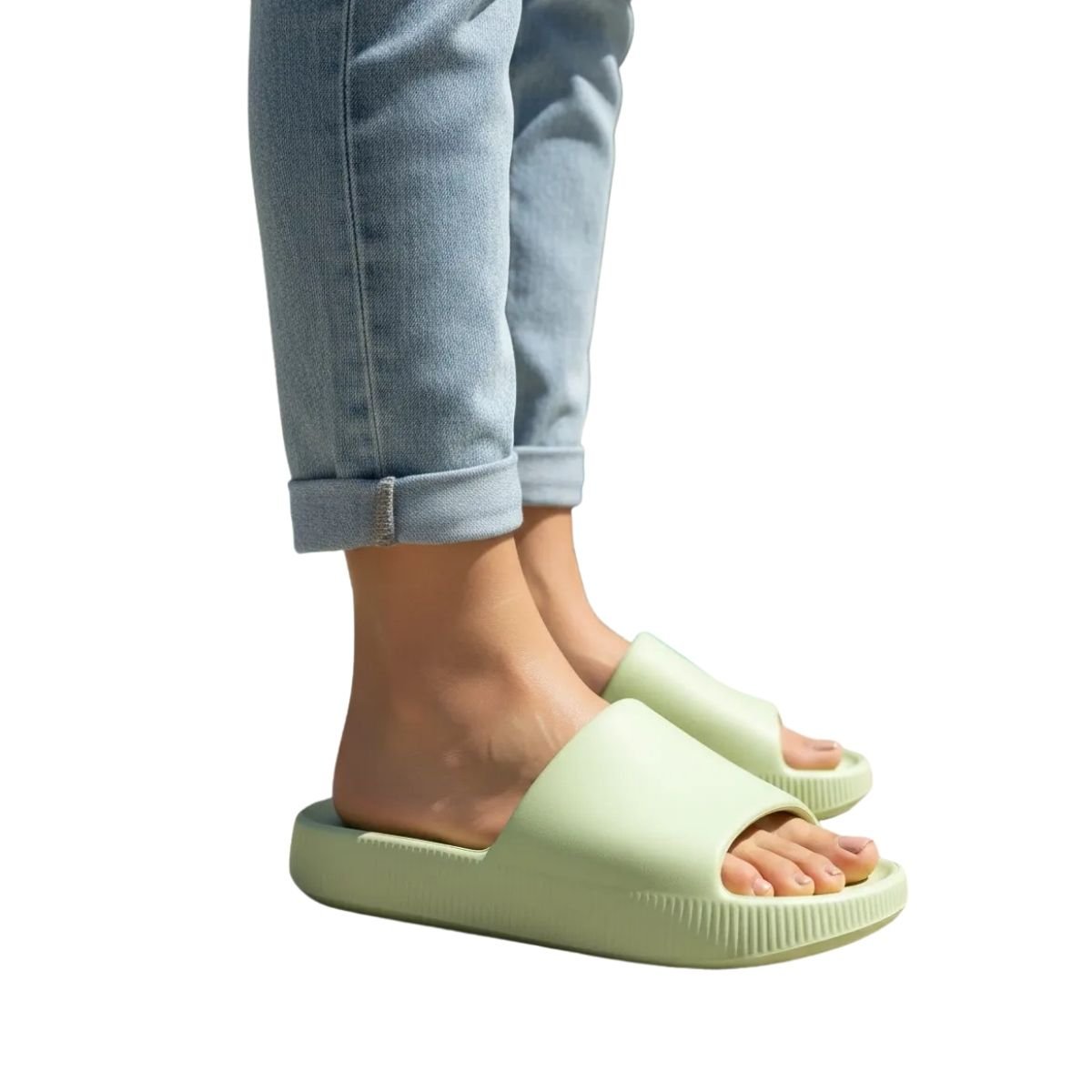 Chinelo Slide Poofy Usaflex Feminino AG0501 Verde Verde 2