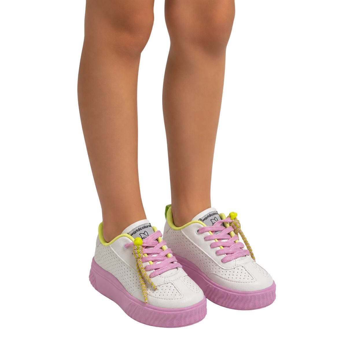 Tenis Worldcolors Infantil Menina 102017000 Branco Branco 2