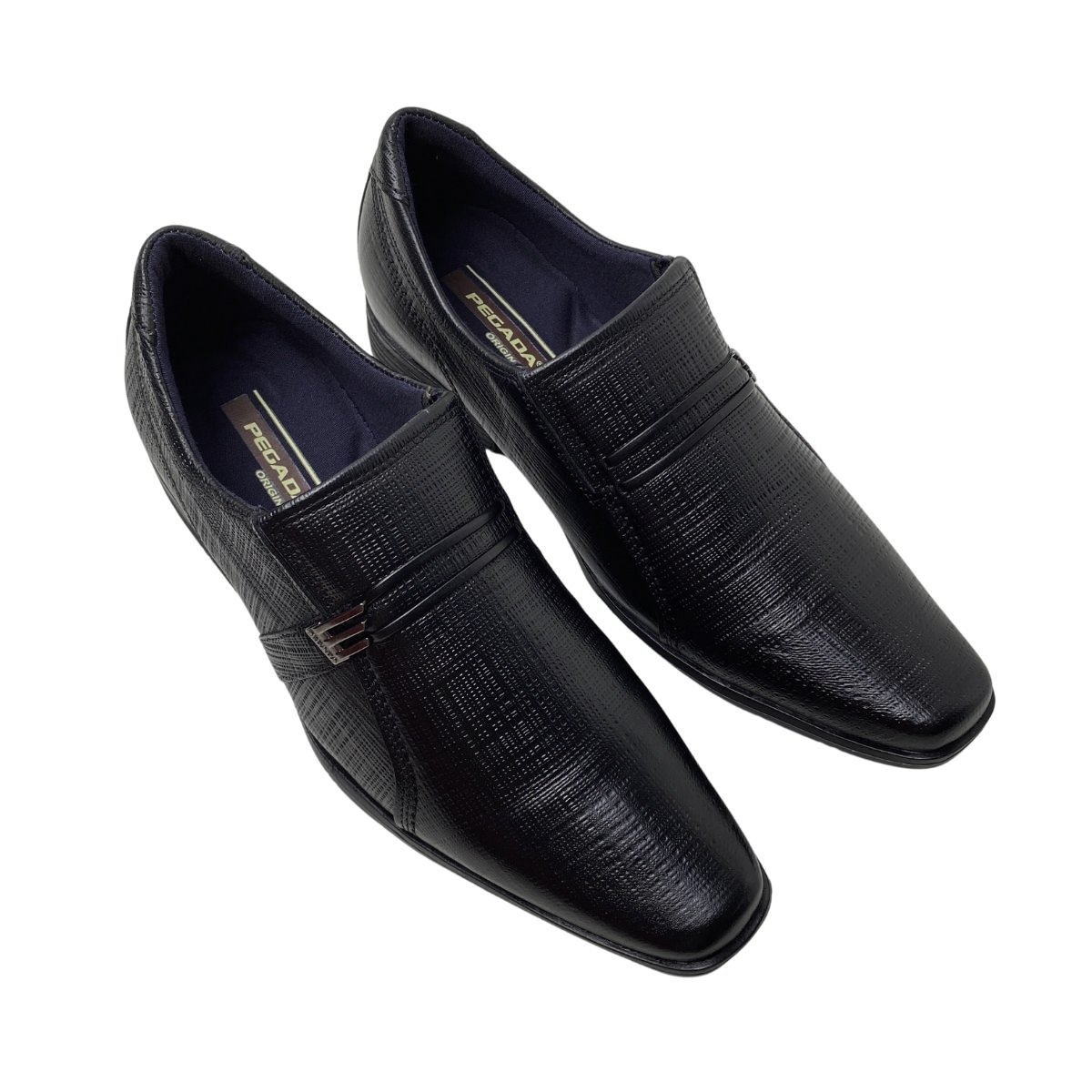 Sapato Social Couro Pegada Masculino 125813 Preto Preto 4