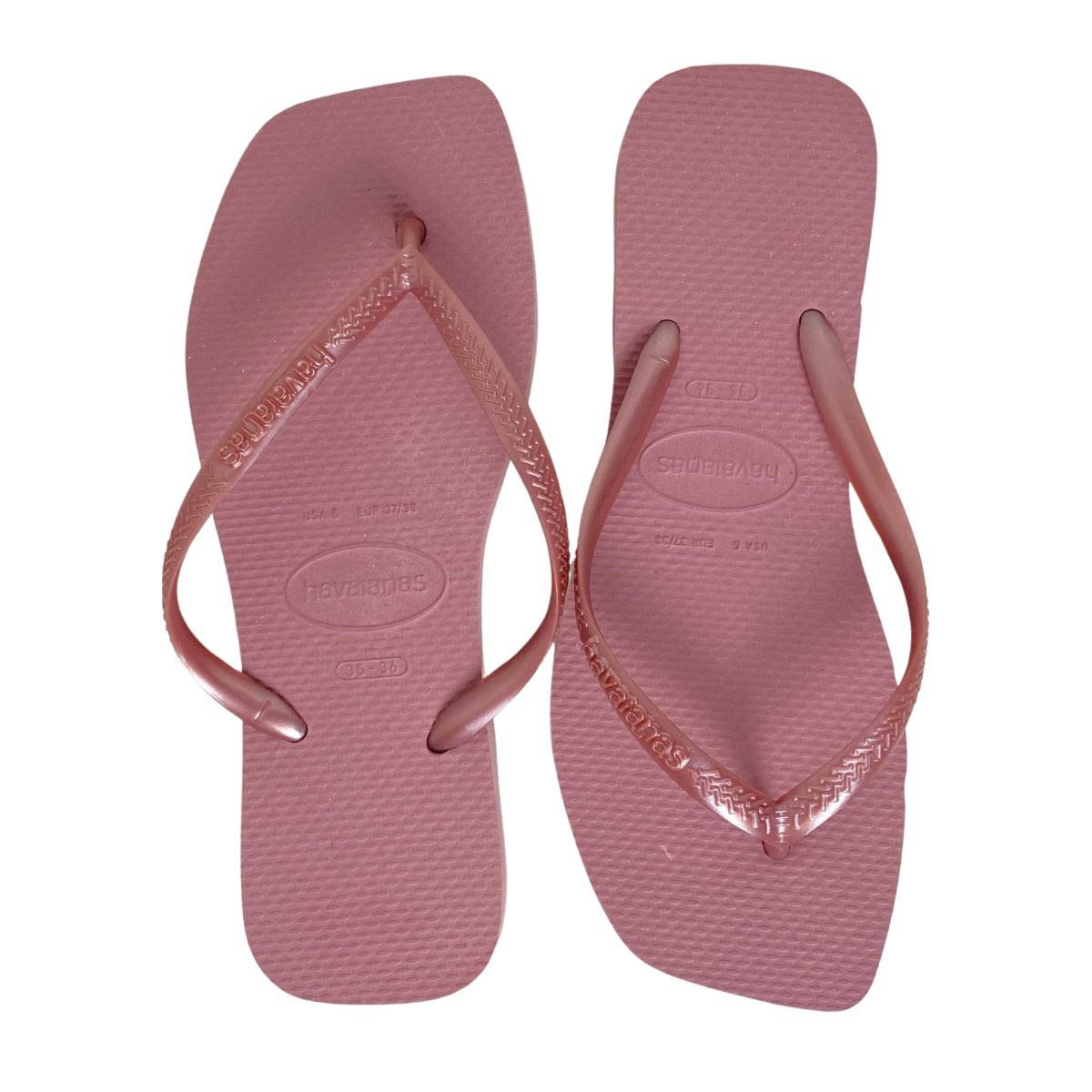 Chinelo Havaianas Slim Square Feminino 4148301 Rose Rosé 5