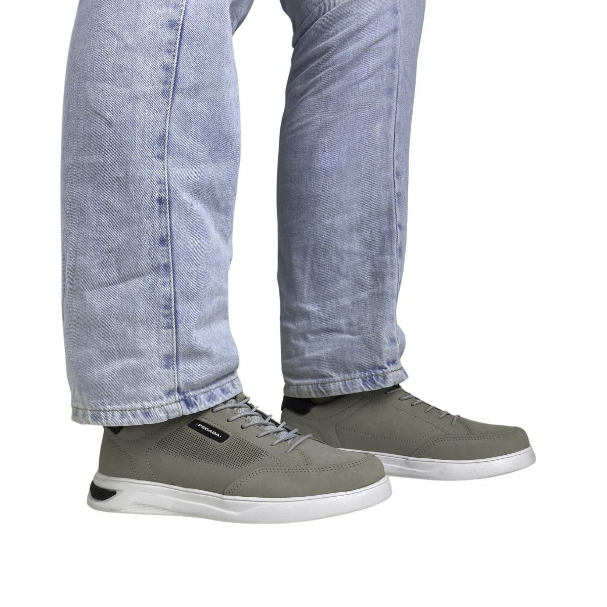 Sapatênis Couro Pegada Masculino 112403 Cinza Cinza 2