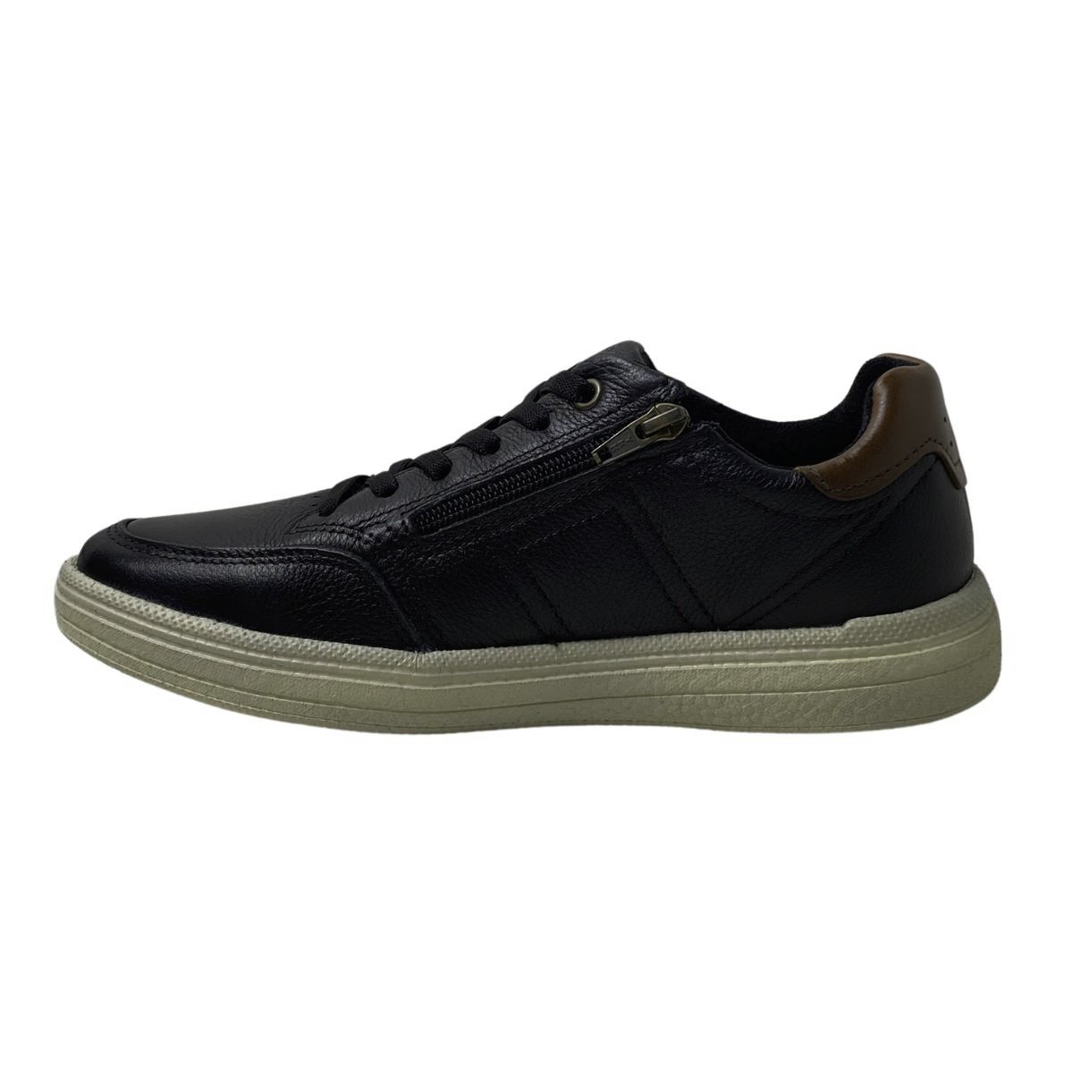 Sapatênis Couro Pegada Maculino 112006 Preto Preto 3