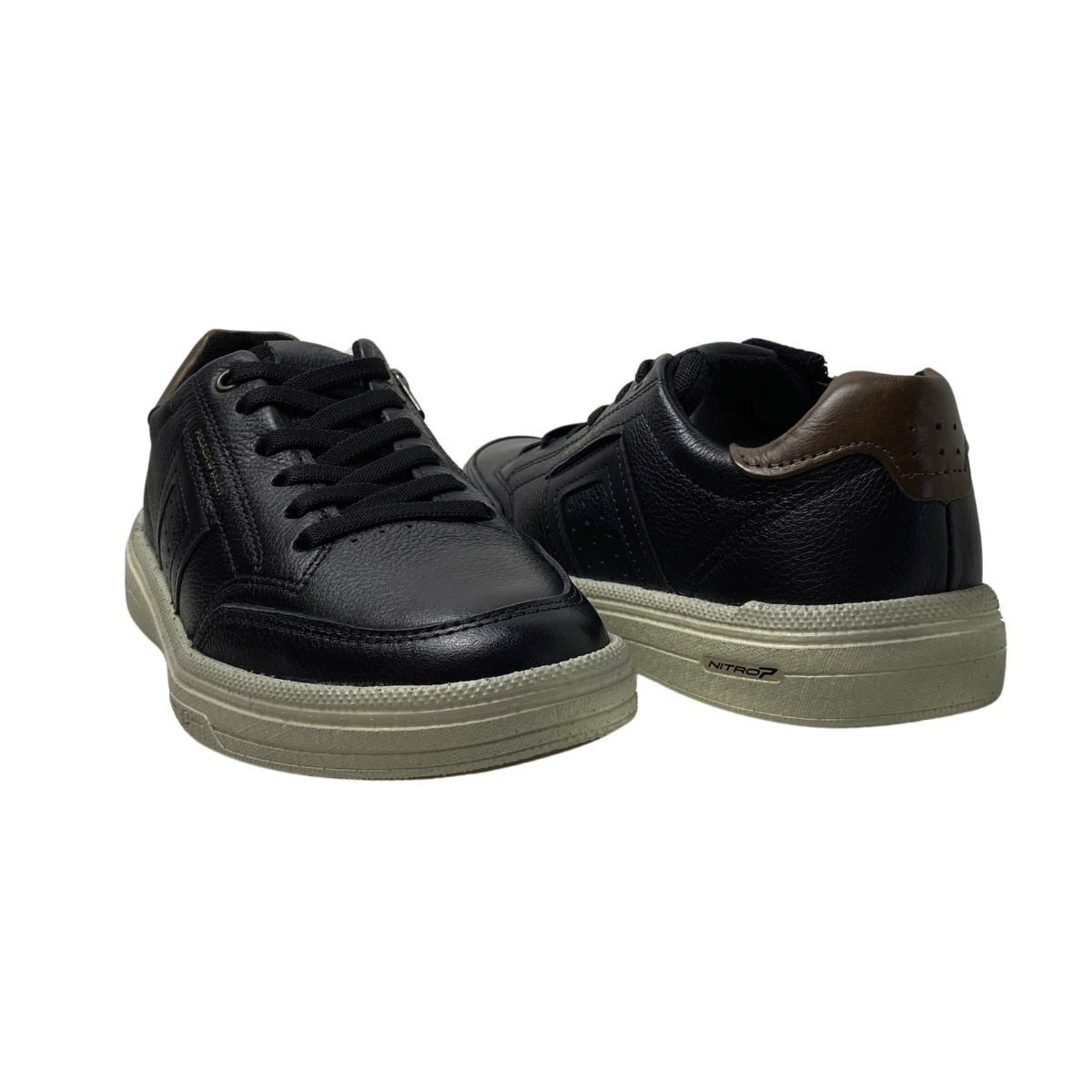 Sapatênis Couro Pegada Maculino 112006 Preto Preto 5