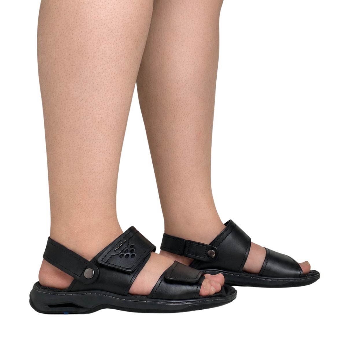 Sandália Couro Pegada Masculino 133238 Preta Preto 2