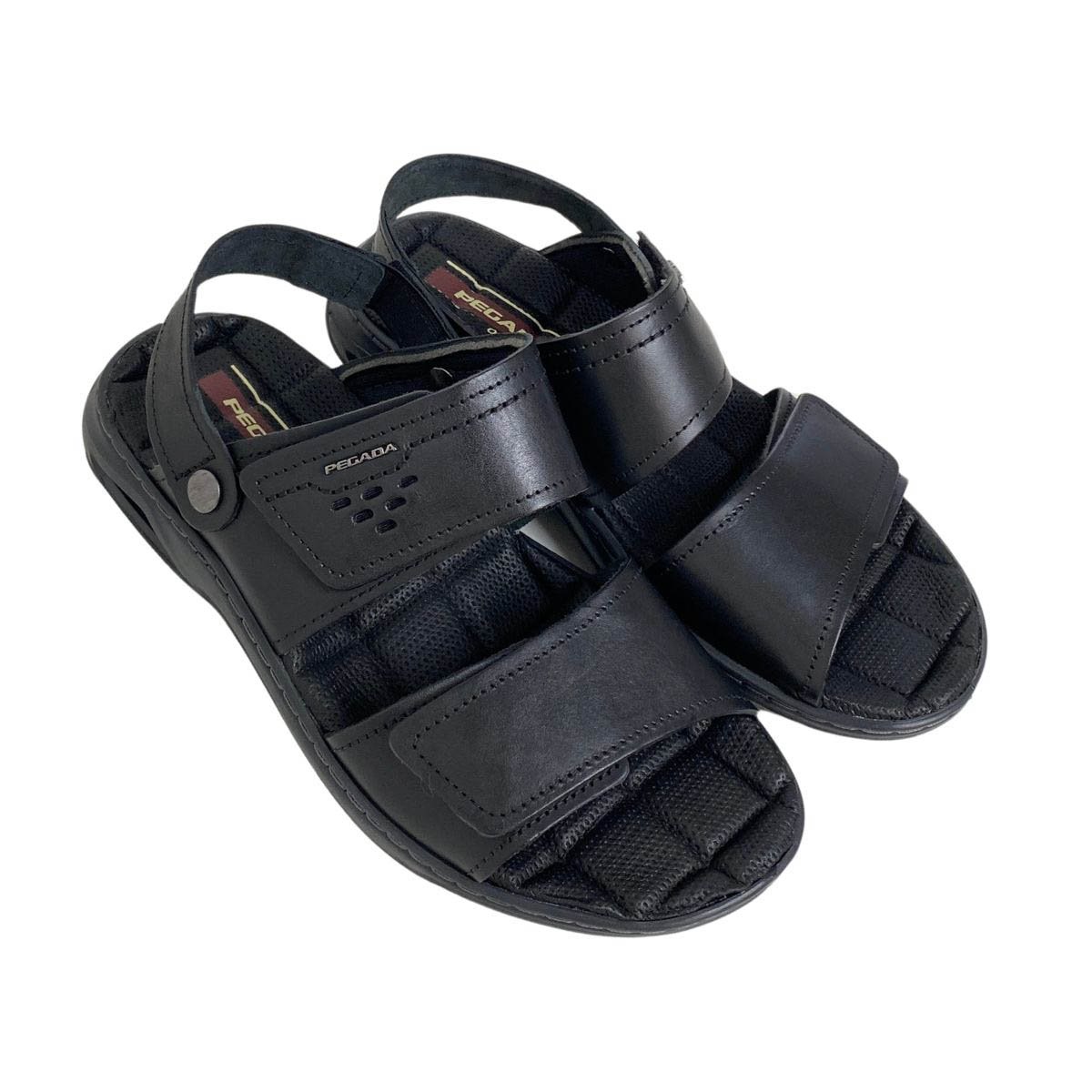 Sandália Couro Pegada Masculino 133238 Preta Preto 4