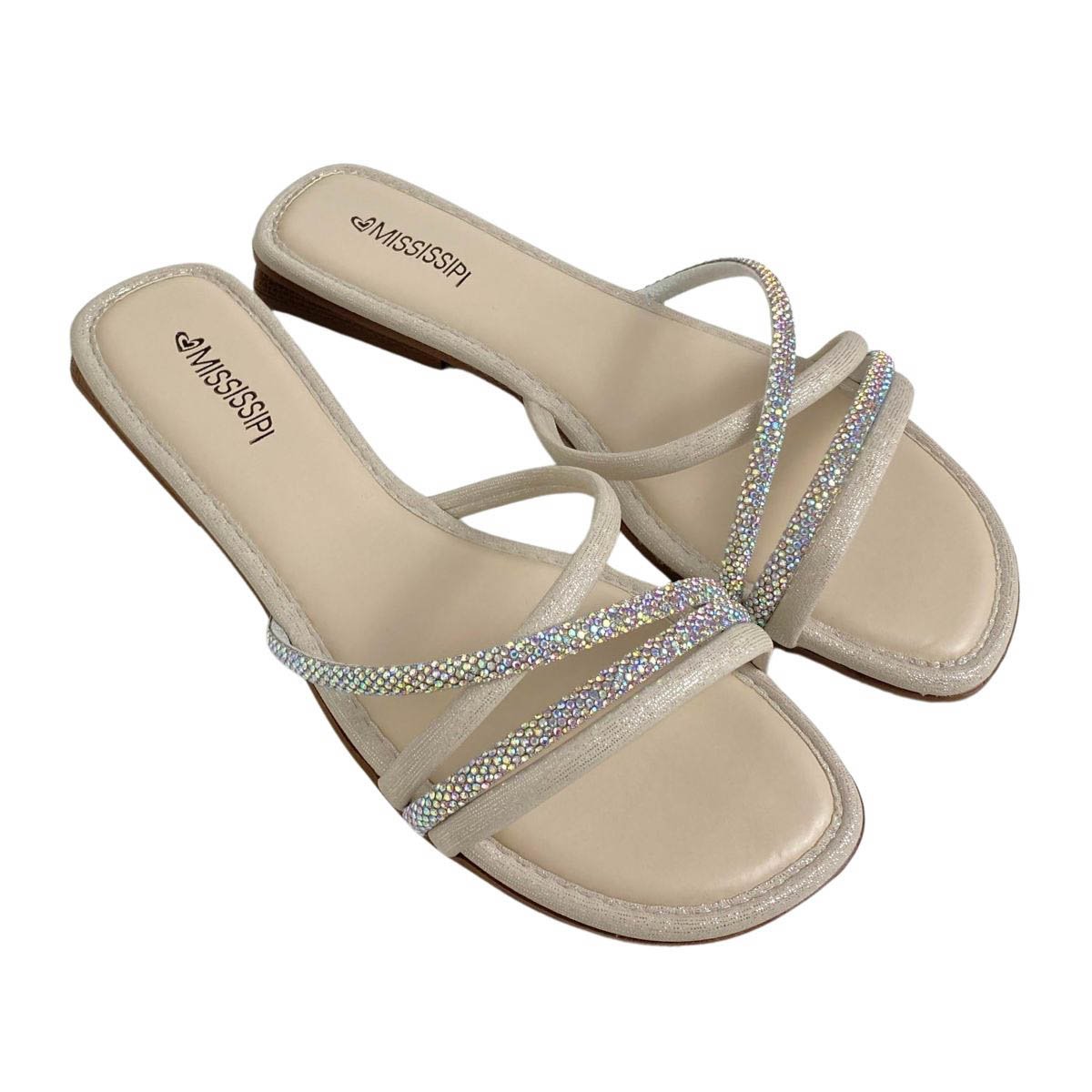 Rasteira Mississipi Feminina J2783 Marfim Branco 4