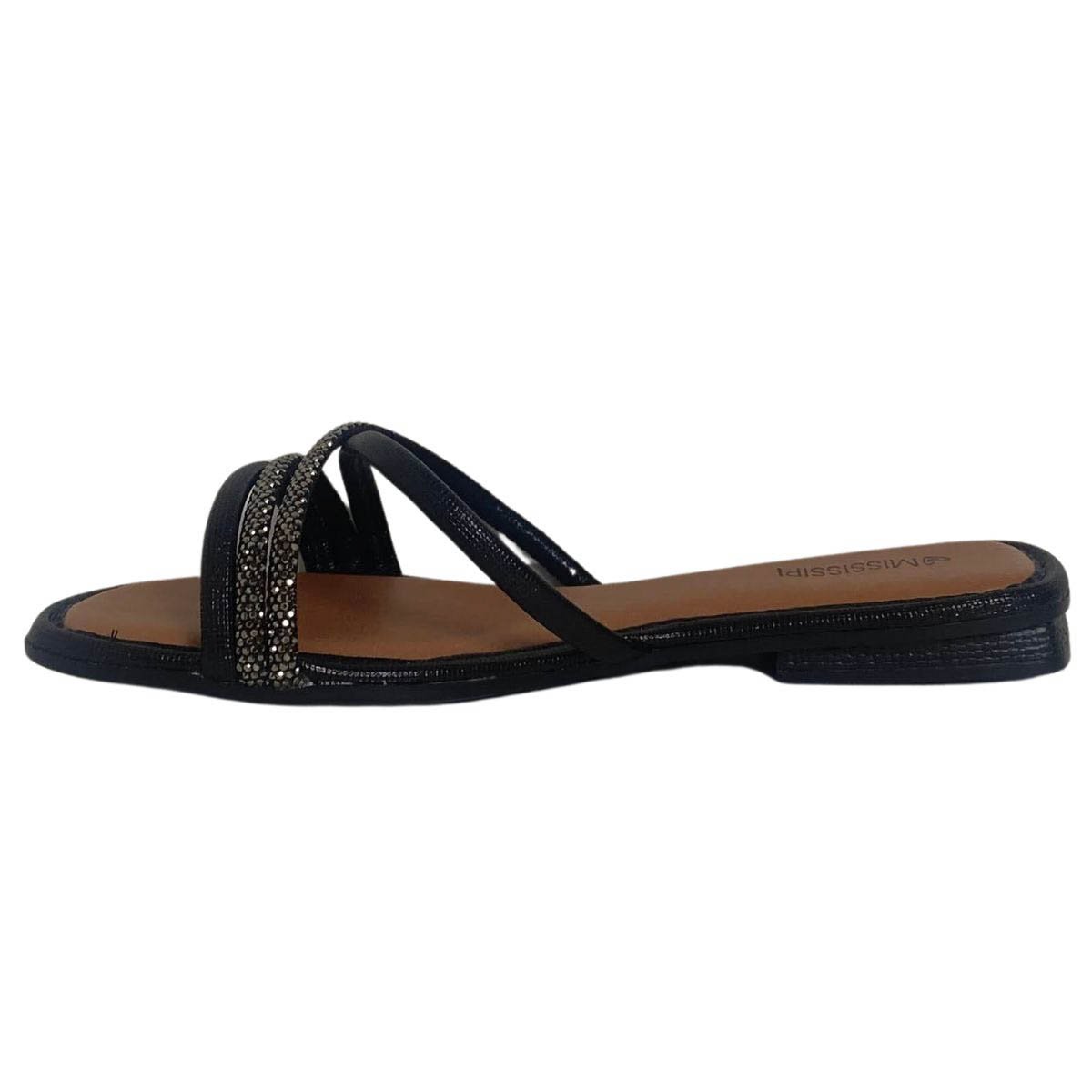 Rasteira Mississipi Feminina J2783 Preta Preto 3