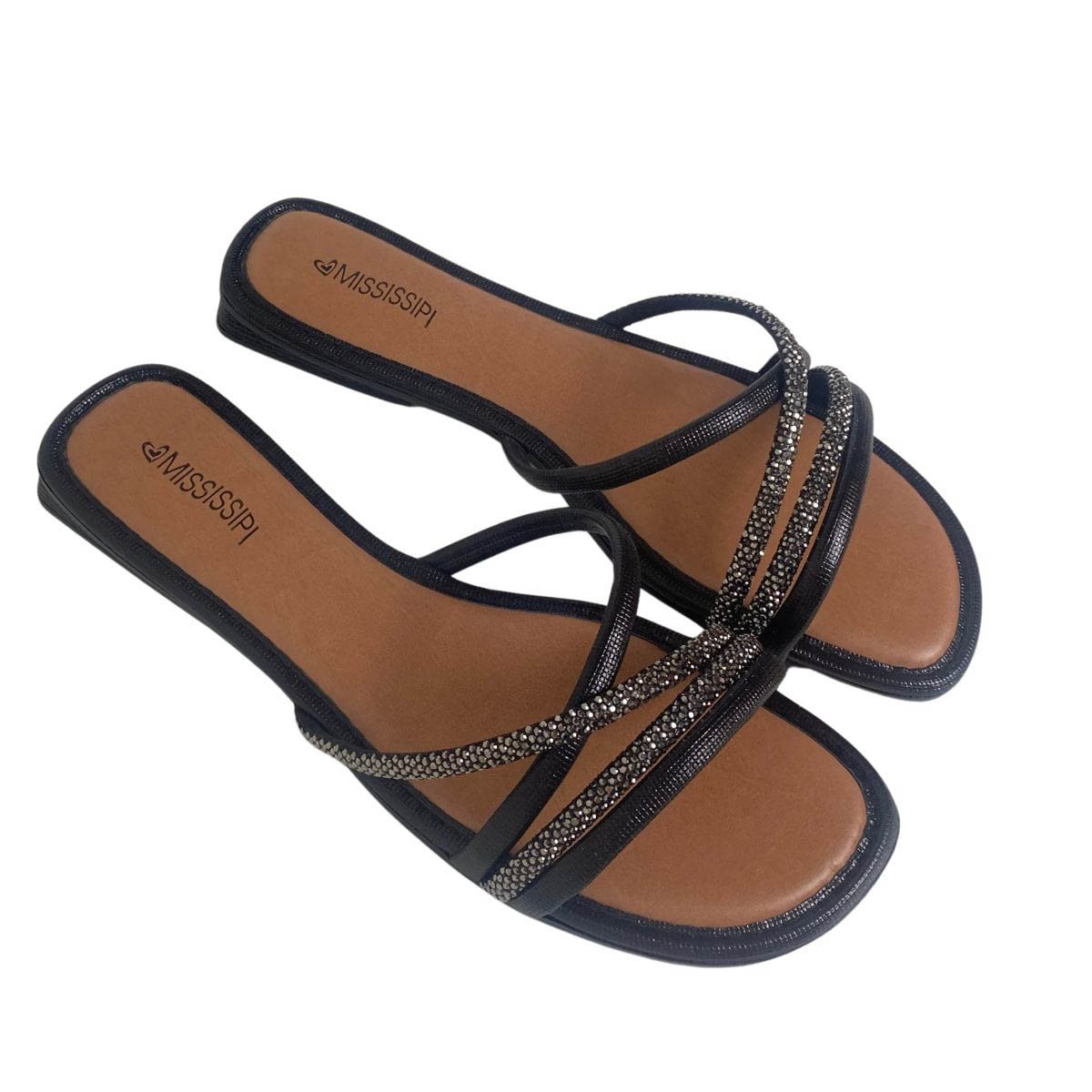 Rasteira Mississipi Feminina J2783 Preta Preto 4