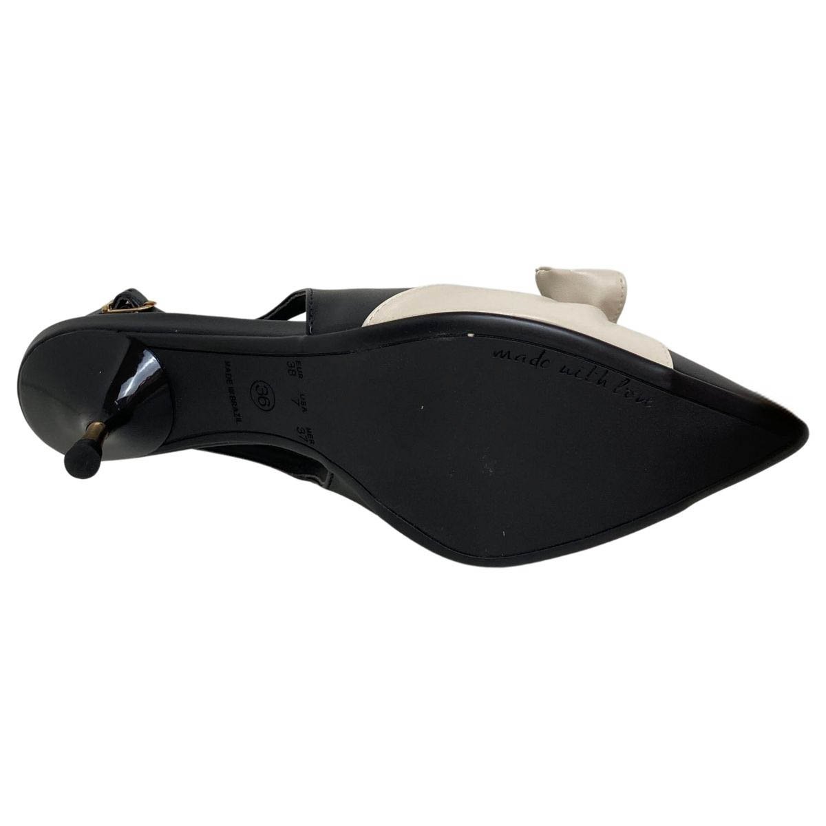 Slingback Di Valentini Feminino 547713157 Preto/Off White Preto/Off White 6