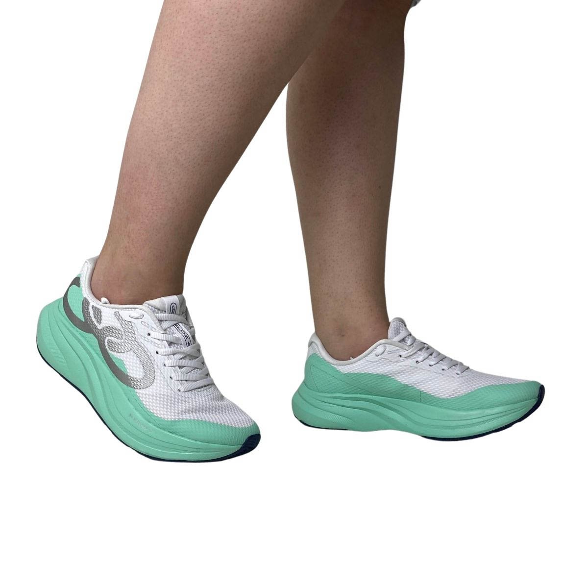 Tênis Veloz 4 Olympikus Feminino VELOZ4F Branco/Verde Branco 2