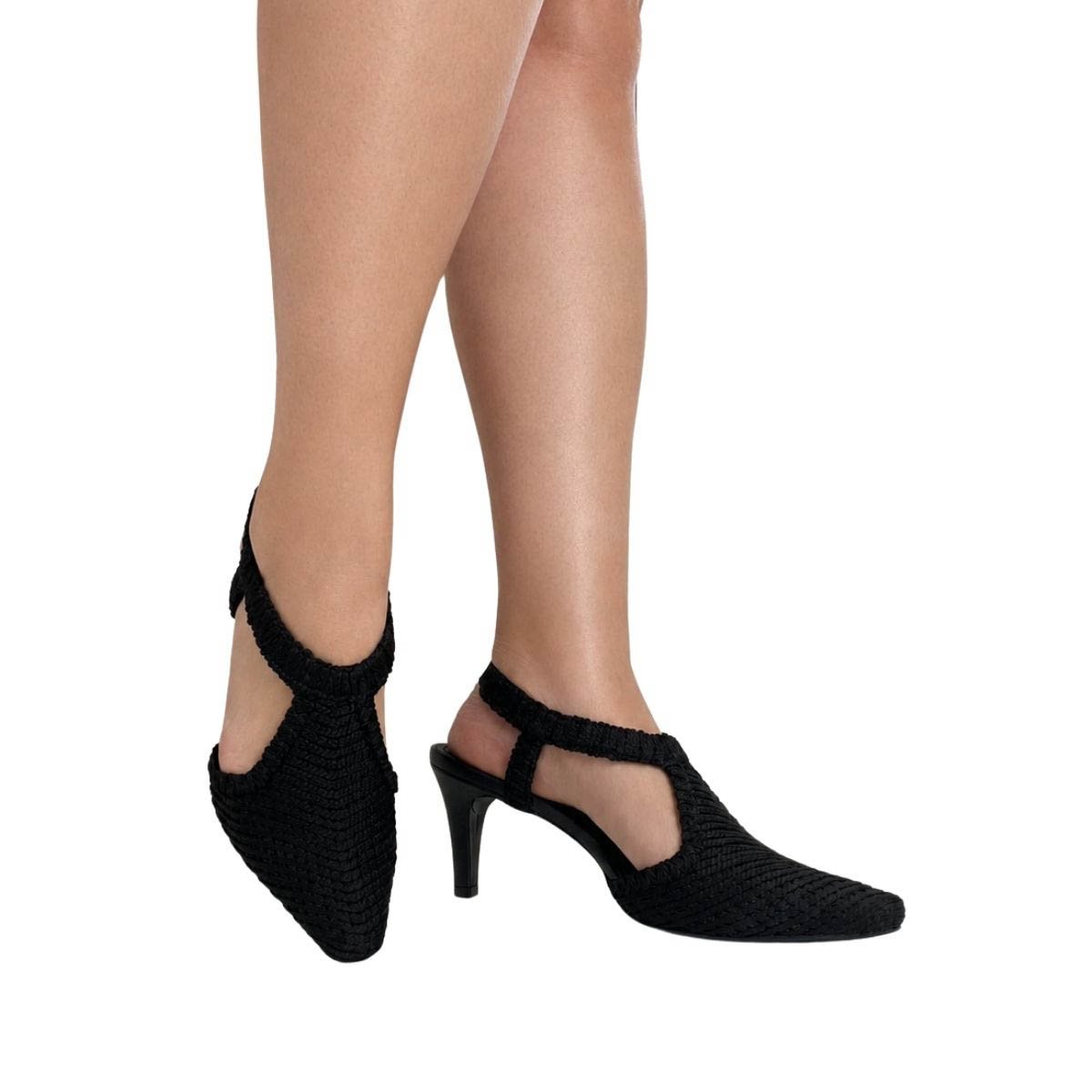 Slingback Valentina Feminino 434009 Preto Preto 2