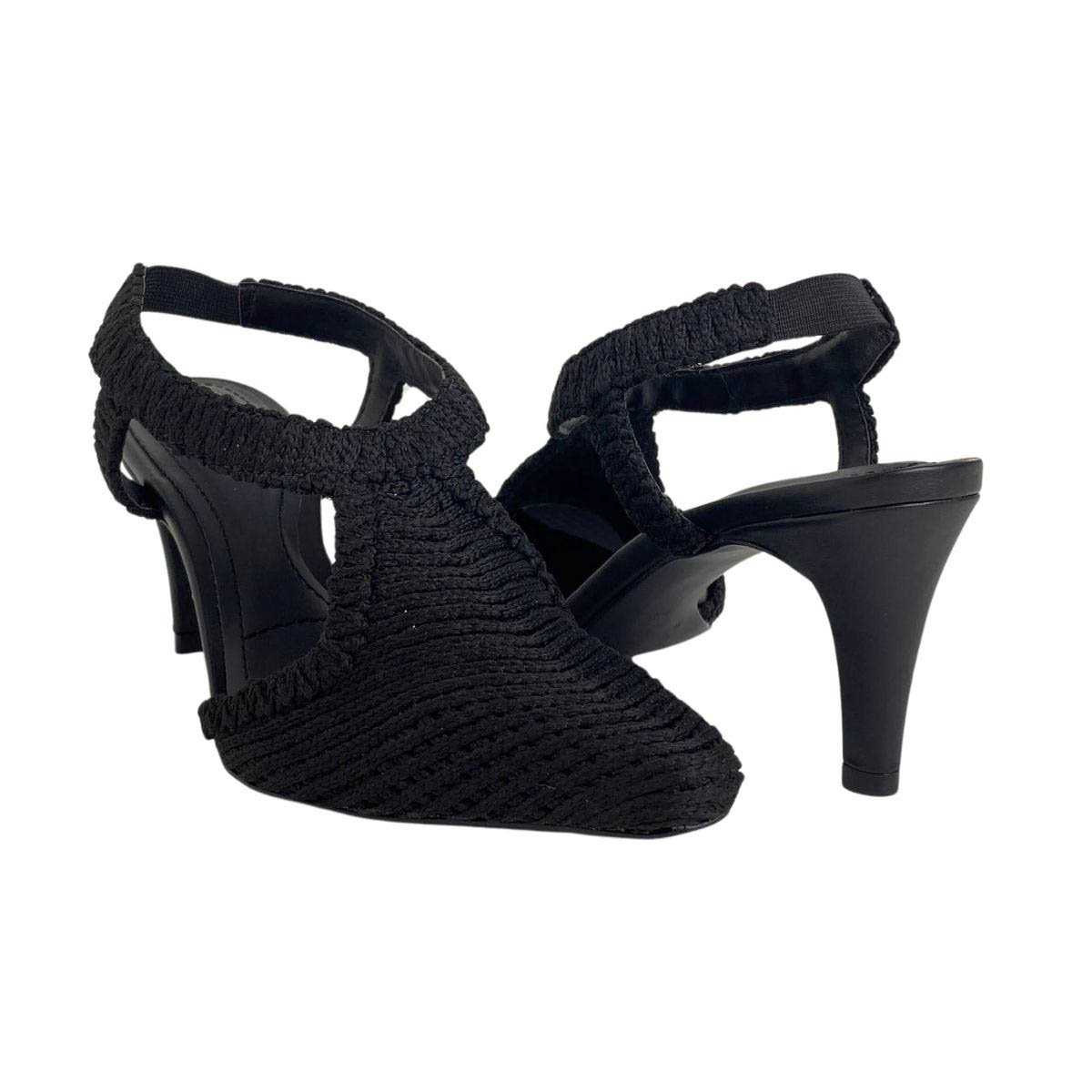 Slingback Valentina Feminino 434009 Preto Preto 5
