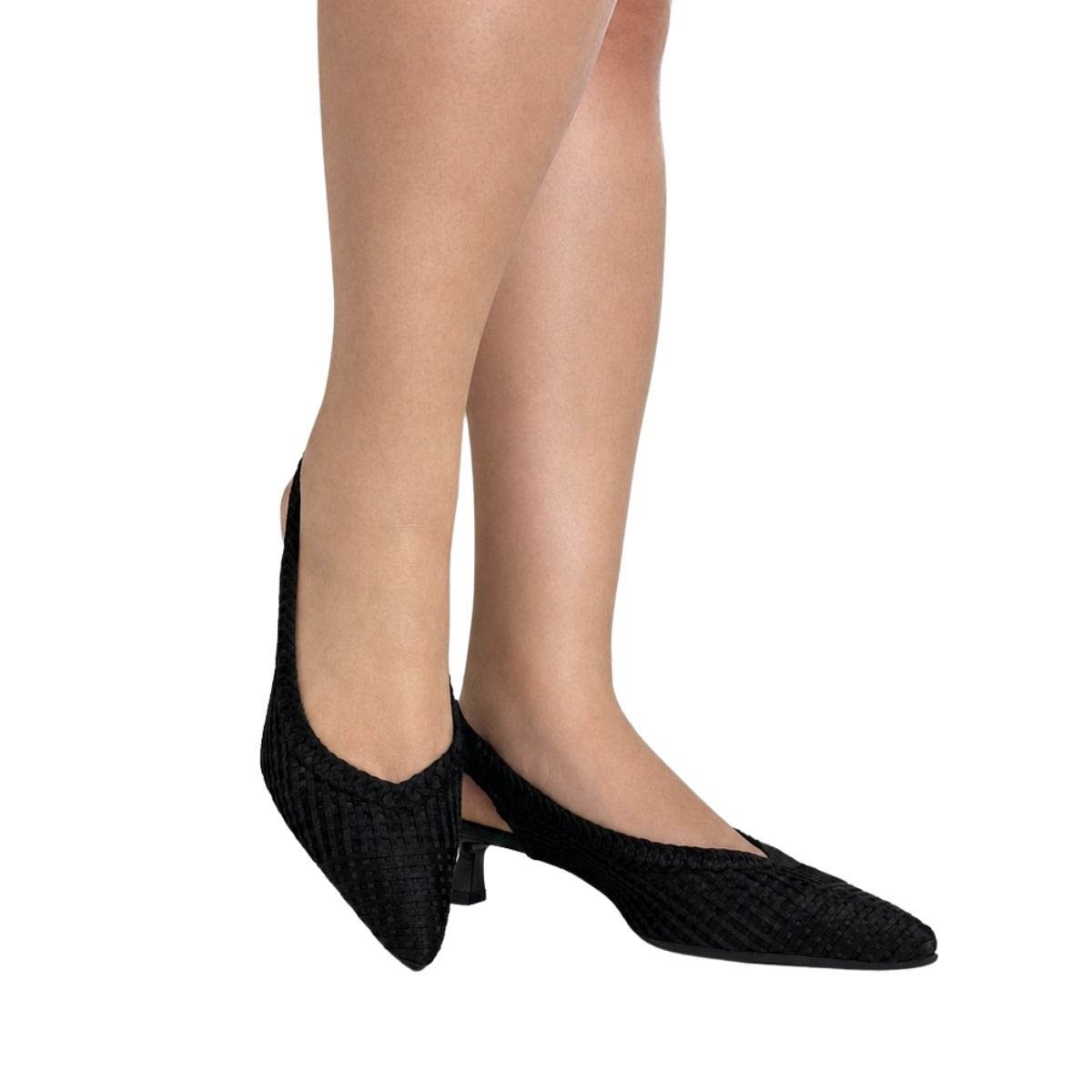 Slingback Valentina Feminino 376006 Preto Preto 2