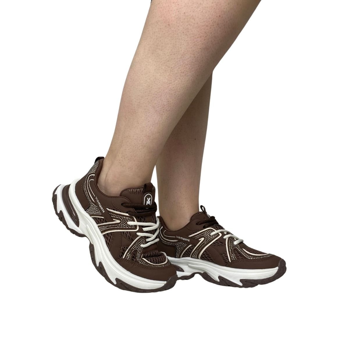 Tênis Casual Chunky Via Marte Feminino 339003 Marrom Marrom 2