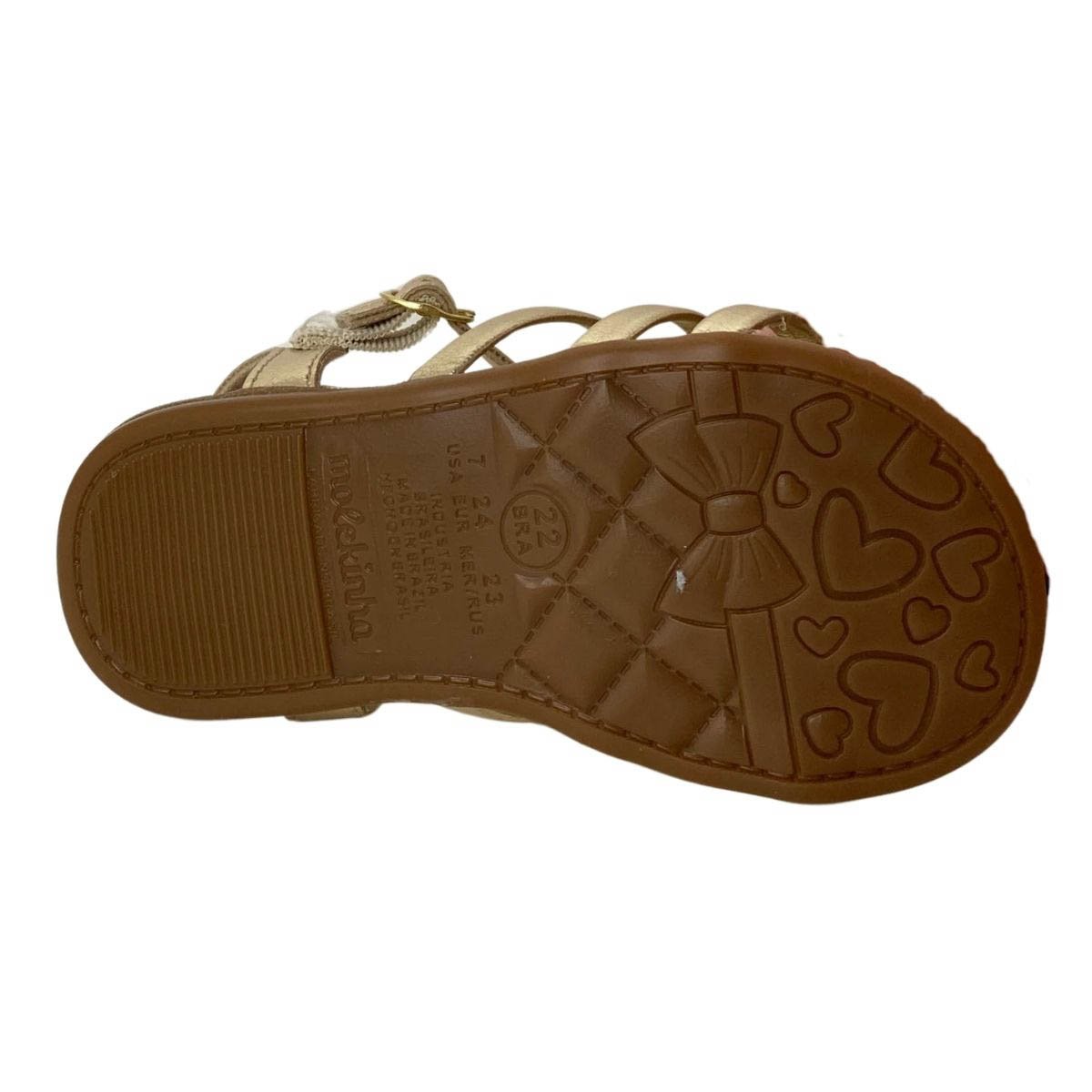 Sandália Molekinha Infantil Menina 2114294 Dourada Dourado 6