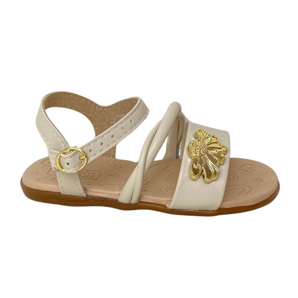 Sandália Molekinha Infantil Menina 2743108 Creme