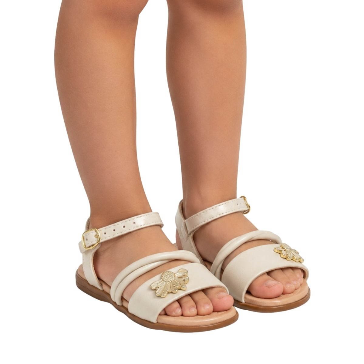 Sandália Molekinha Infantil Menina 2743108 Creme Branco 2