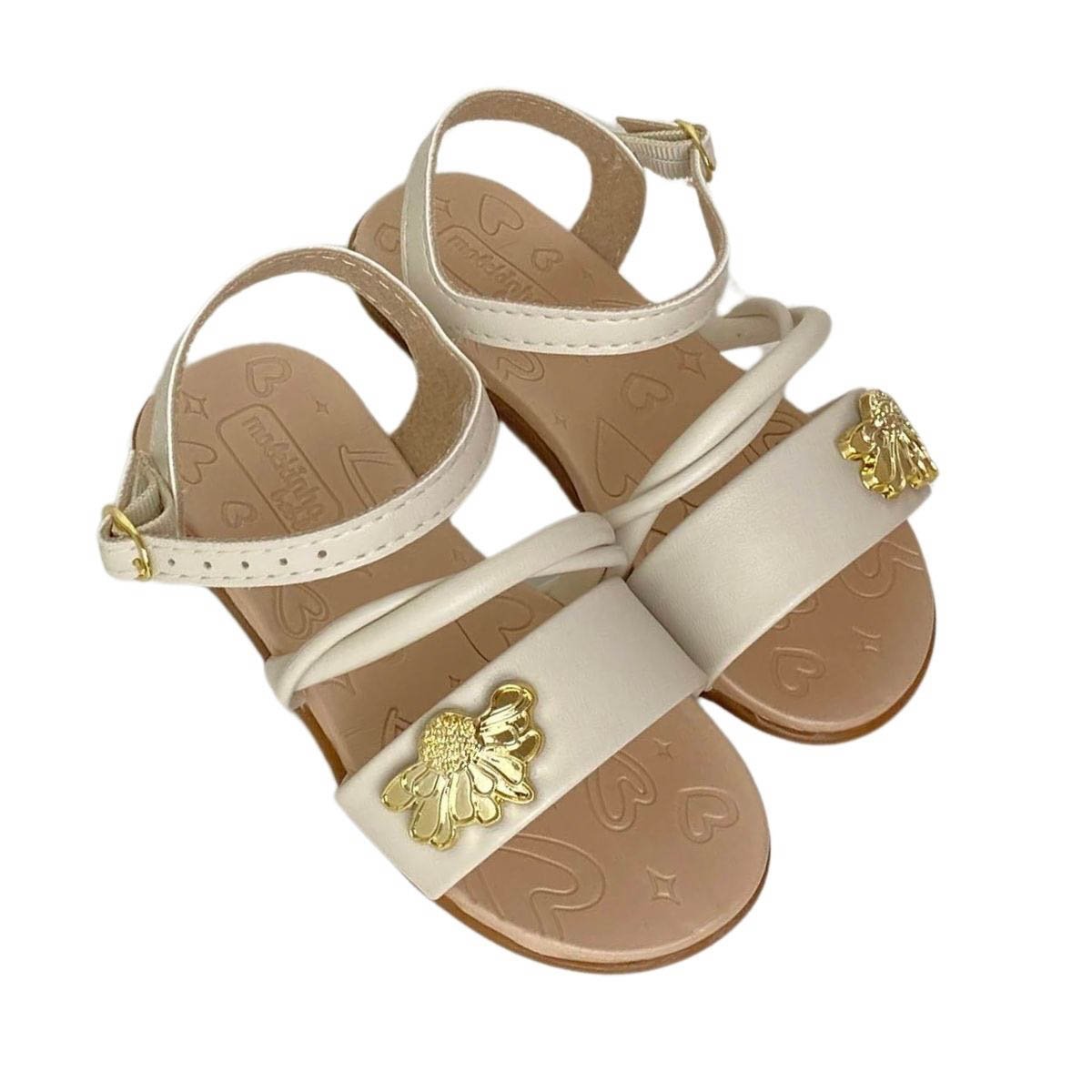 Sandália Molekinha Infantil Menina 2743108 Creme Branco 4