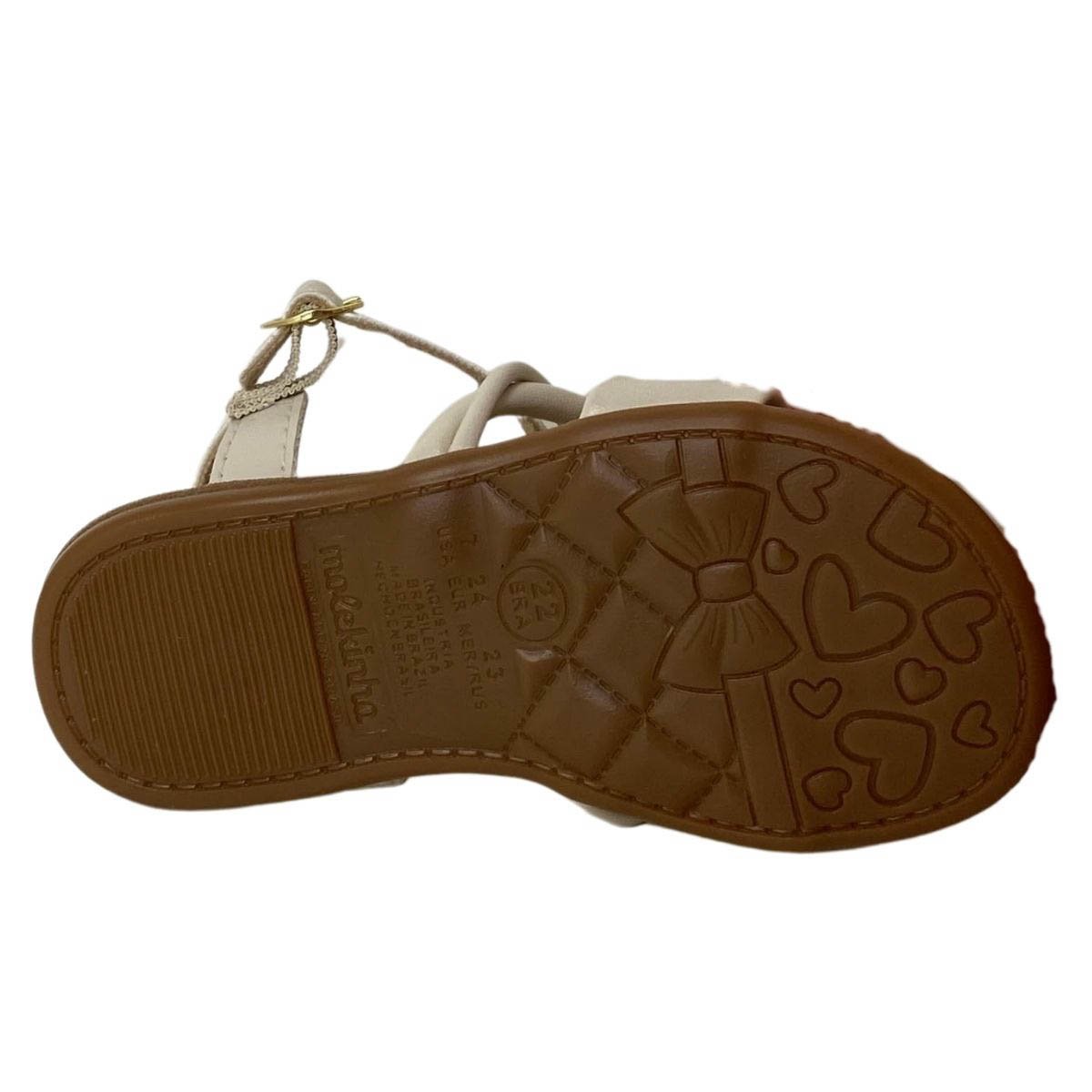 Sandália Molekinha Infantil Menina 2743108 Creme Branco 6