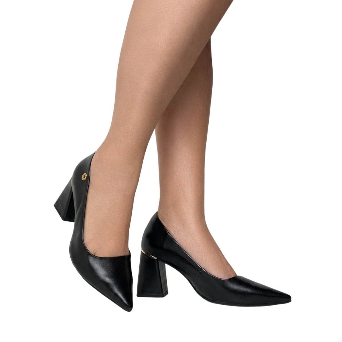 Scarpin Bebecê Feminino T7012040 Preto Preto 2