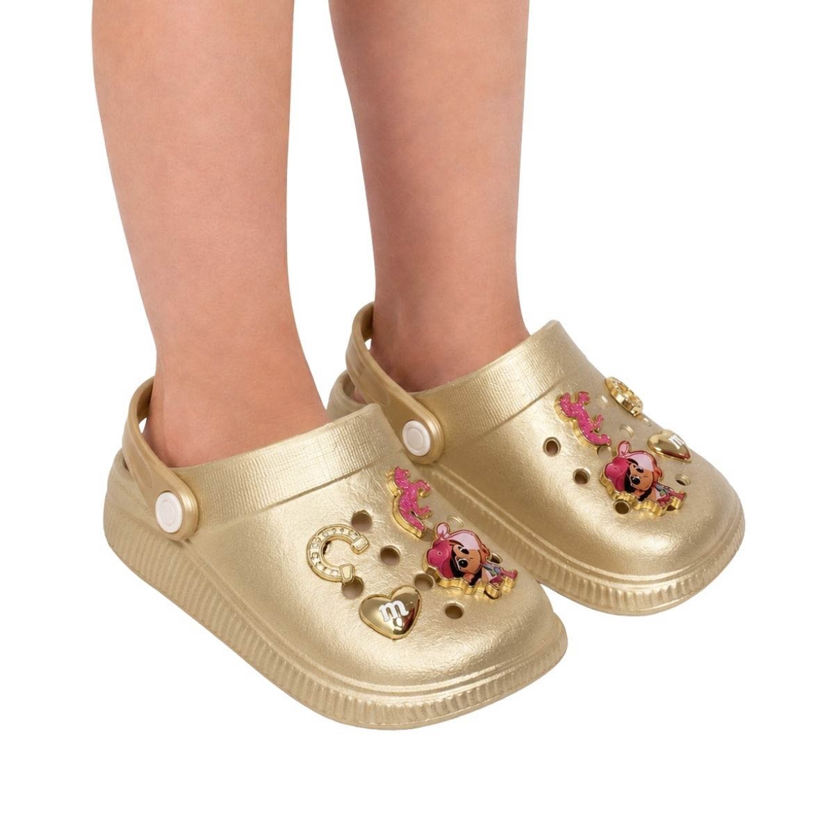 Babuche Molekinha Infantil Menina 2591316 Dourado Dourado 2