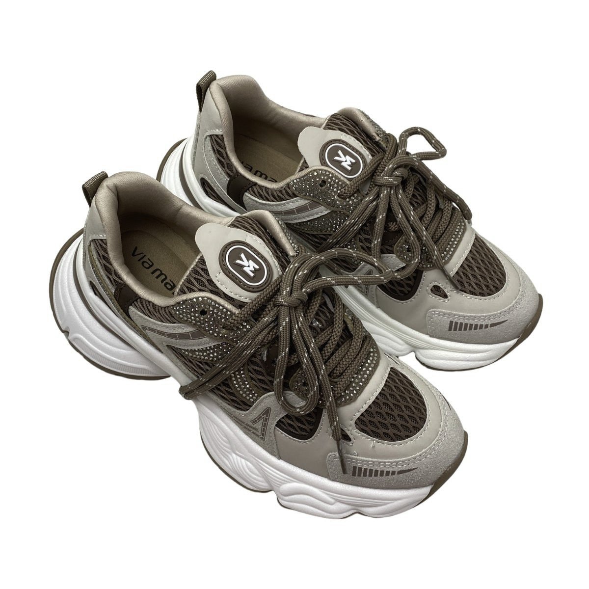 Tênis Chunky Dad Sneaker Via Marte Feminino 385001V Bege/Marrom Marrom 4