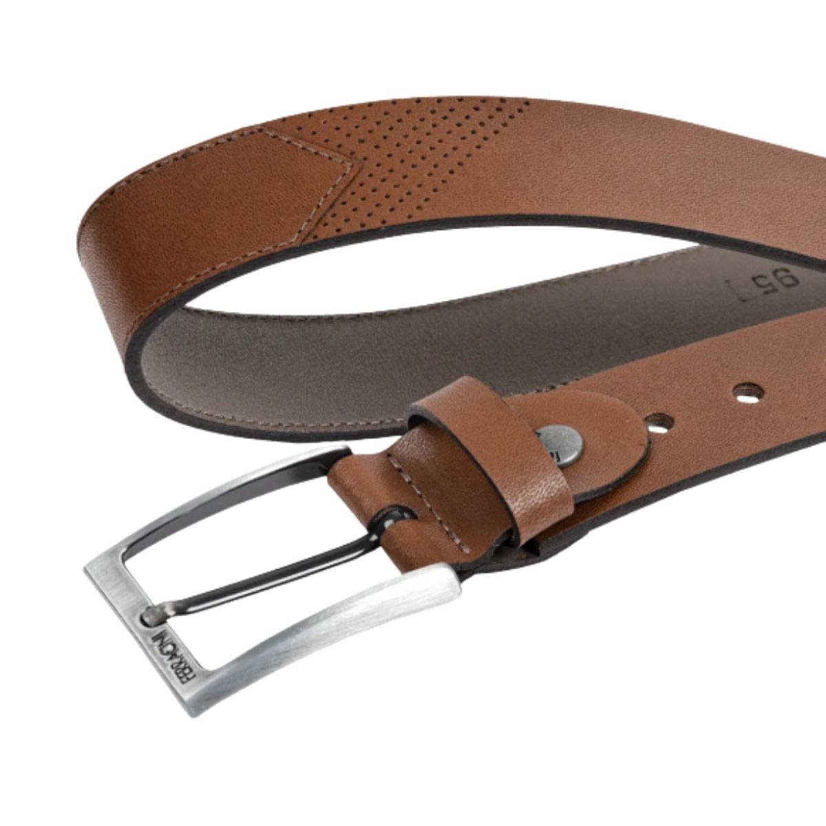 Cinto Couro Ferracini Masculino FC667C Caramelo Caramelo 3